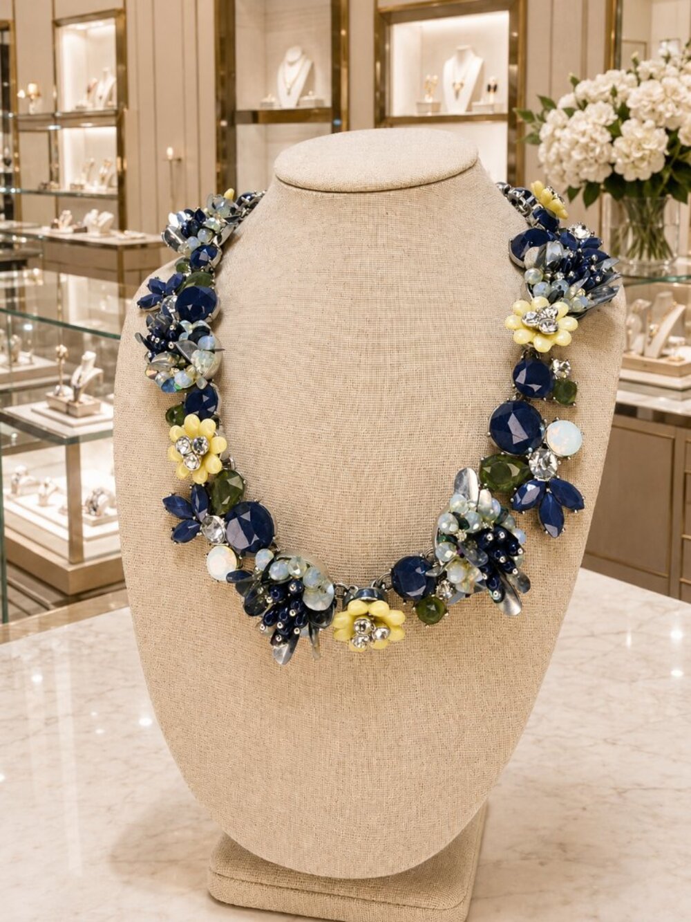 Talbots 20” Floral Cluster Statement Necklace - Misc-45